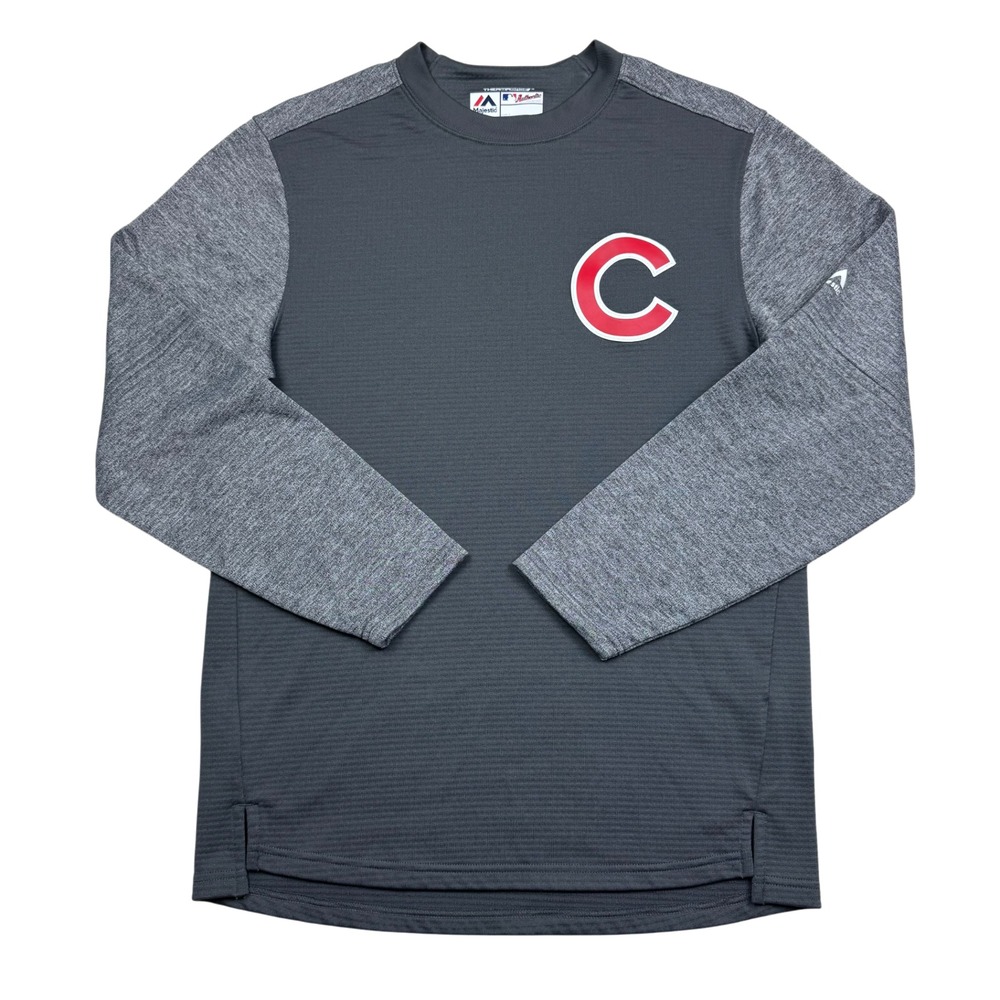 Chicago Cubs Long Sleeve Crew Neck Sweatshirt Majestic ThermaBase Adult Size S